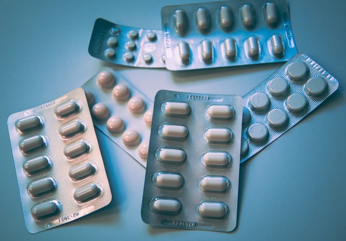 Assorted retail medicines and pharmaceutical packaging