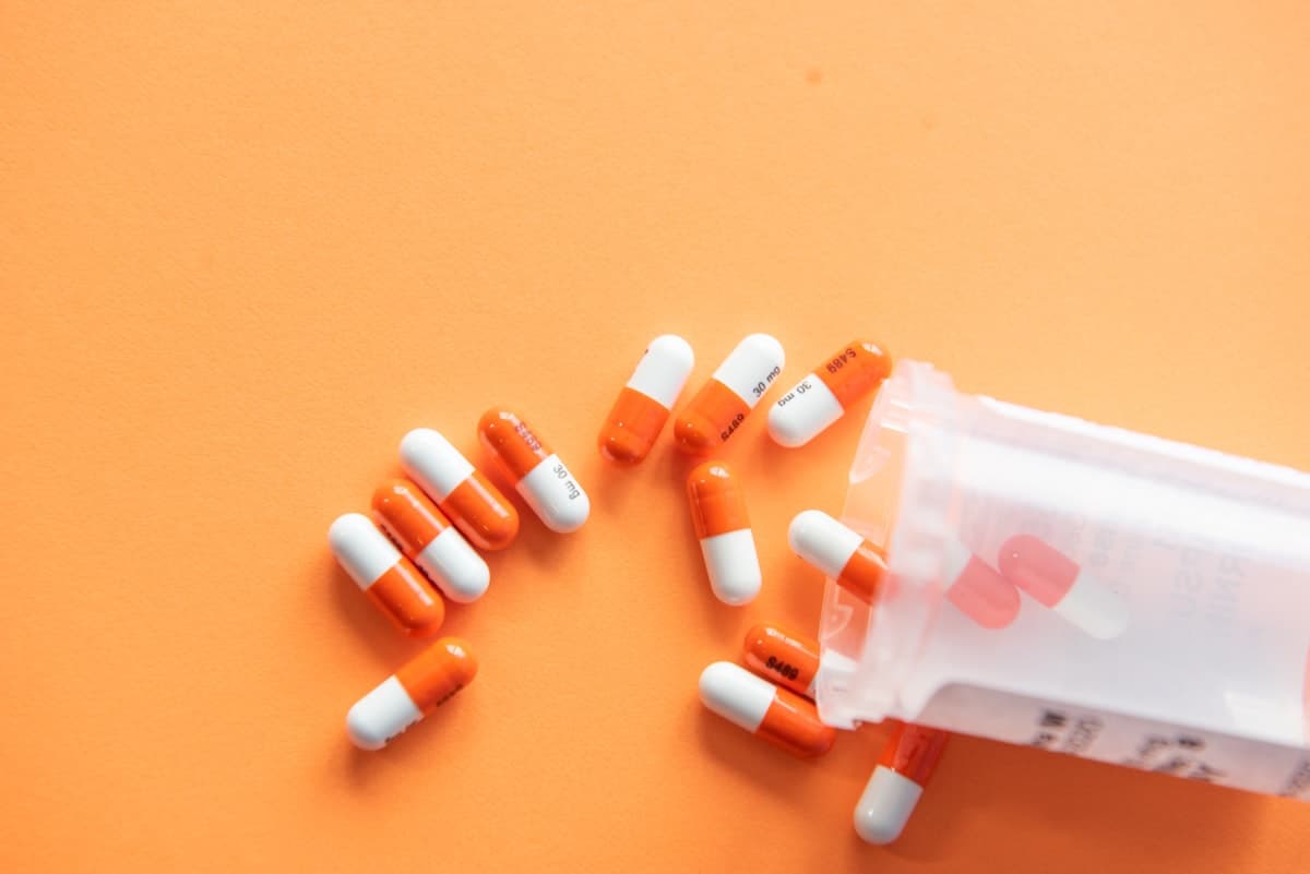 Retail medicines and pharmaceutical products at a chemist counter